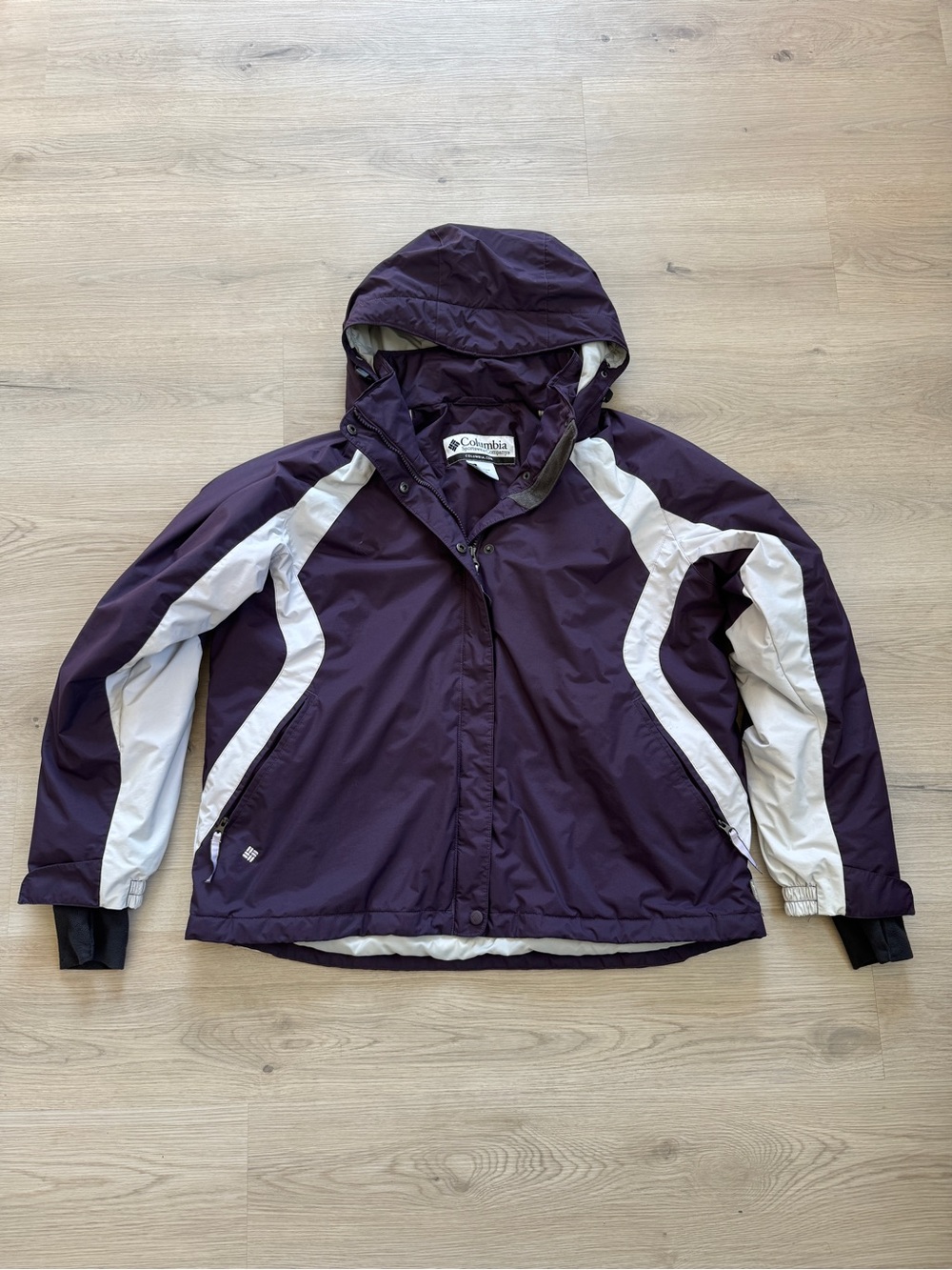 Vintage Columbia Purple White Fleece Lined Ski Jacket Women’s Plus 1X Y2K